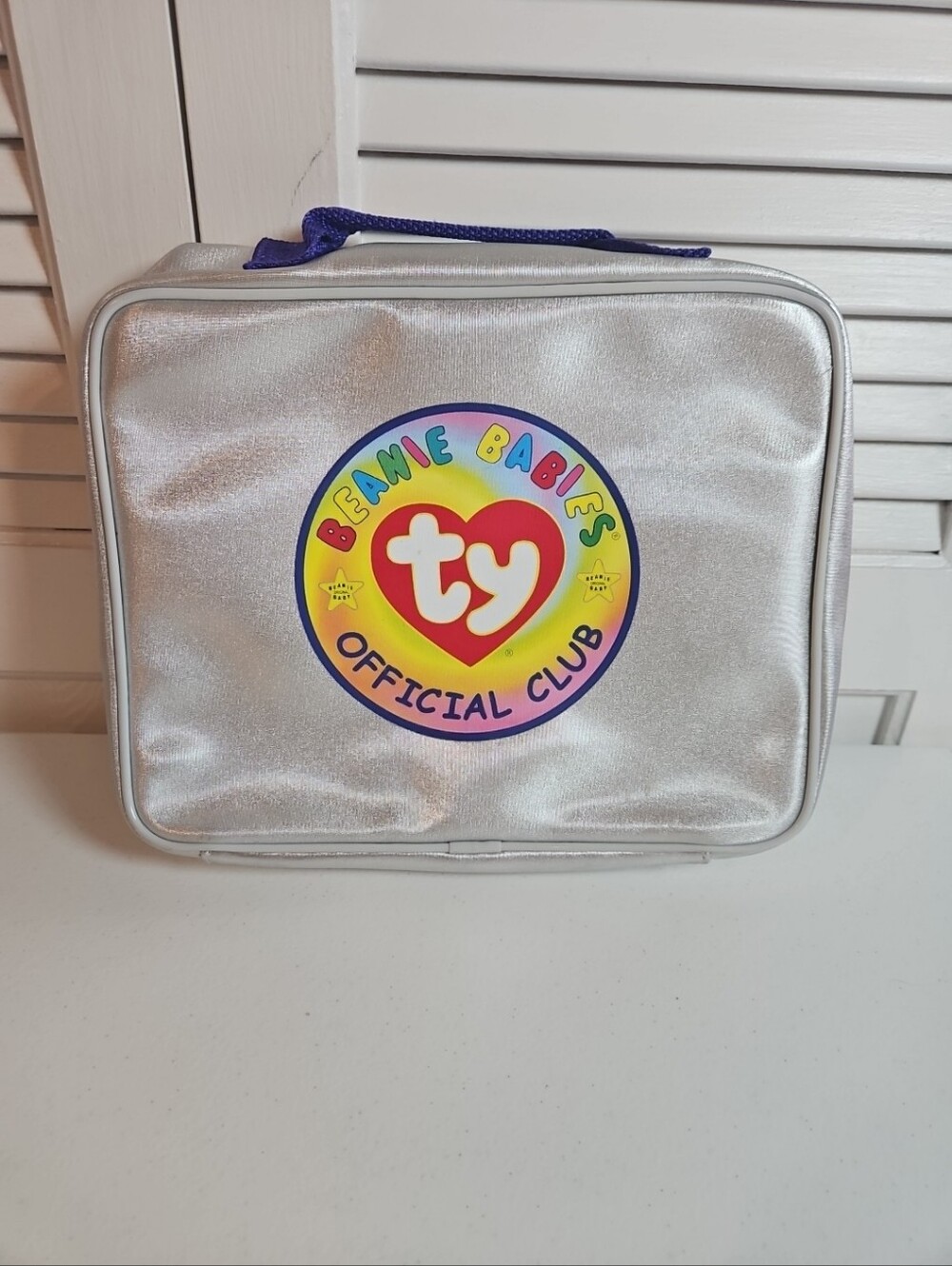 Ty Beanie Babies Official Club Silver PVC Zip w/ Window Travel Carry Case Bag